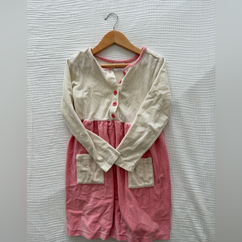 Hanna Andersson Pink and Cream Winter Dress